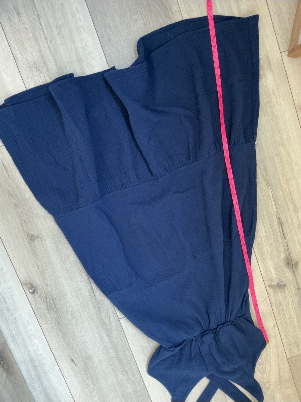 Steve Madden Navy Tiered V-Neck Midi Dress with Cross Back - Picture 7 of 8